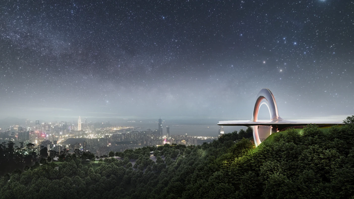 深圳塘朗山深环景观看台夜景
